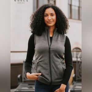 Woolx Women's Gray Merino Wool Blake Vest